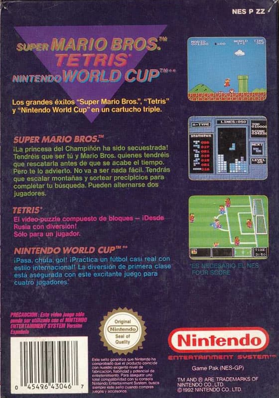 Super Mario Bros. / Tetris / Nintendo World Cup Nintendo - Nintendo 8-bit/NES - PAL B/SCN (Begagnad)