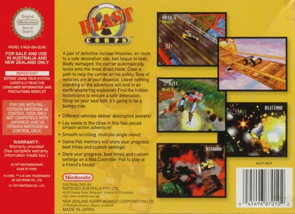 Blast Corps - N64 - Nintendo 64/N64 - PAL/EUR (Begagnad)