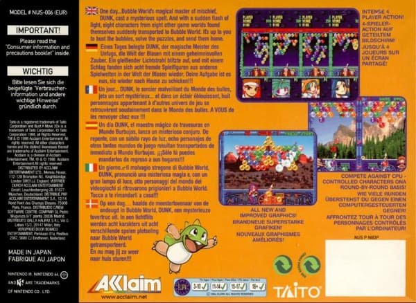 Bust-A-Move 3 DX - Nintendo 64/N64 - PAL/EUR (BRUKT VARE)