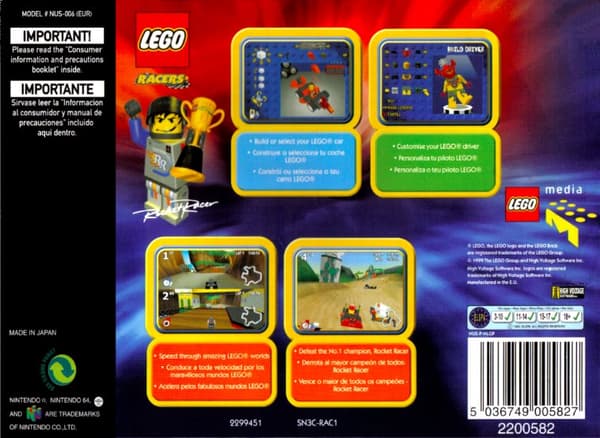 LEGO Racers - Nintendo 64/N64 - PAL/EUR (Begagnad)