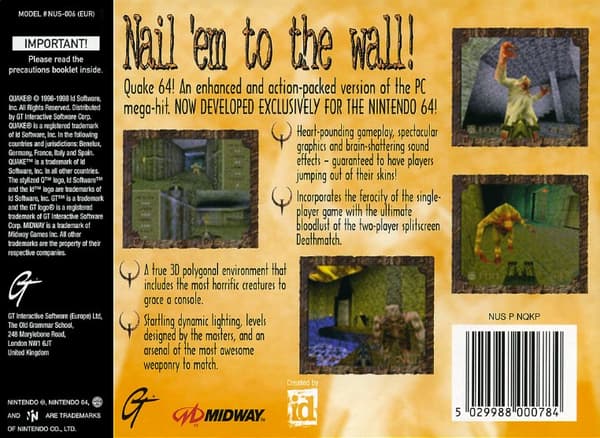 Quake 64 - Nintendo 64/N64 - PAL / EUR (BRUKT VARE)