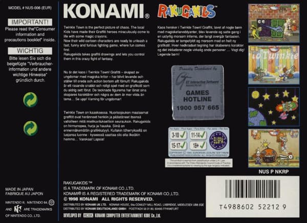 Rakuga Kids - Nintendo 64/N64 - PAL/EUR (BRUKT VARE)