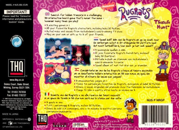 Rugrats: Treasure Hunt - Nintendo 64/N64 - PAL/EUR (KÄYTETTY TAVARA)