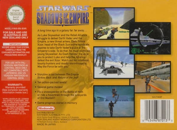 Star Wars: Shadows of the Empire - N64 - PAL / EUR (BRUKT VARE)