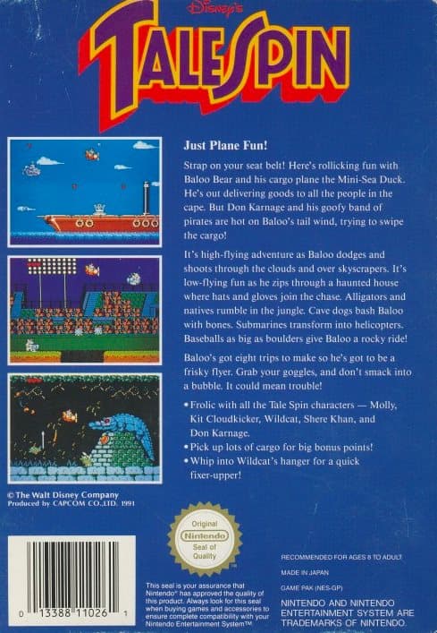 Tale Spin - Nintendo 8-bit/NES - PAL B/SCN (BRUKT VARE)