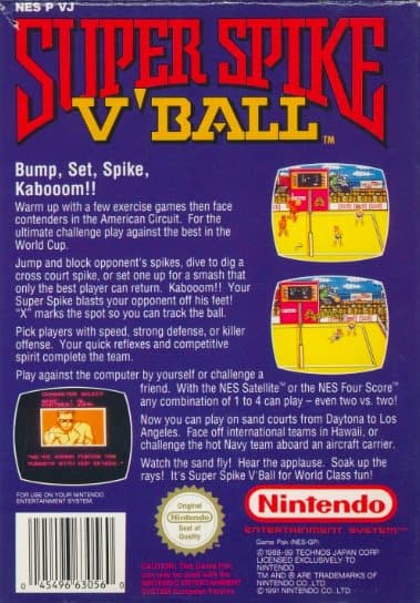 Super Spike V´Ball - Nintendo 8-bit/NES - PAL B/SCN (BRUKT VARE)