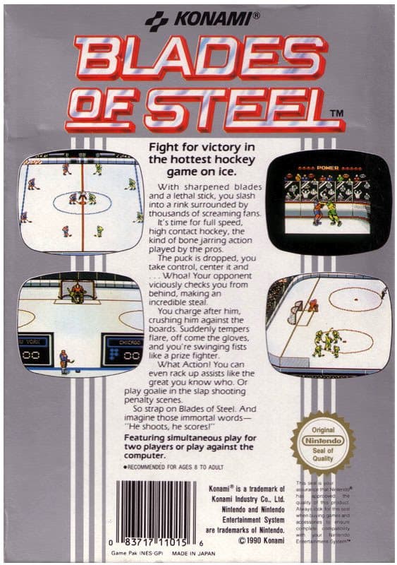 Blades of Steel - Nintendo 8-bit/NES - PAL B/SCN (BRUKT VARE)