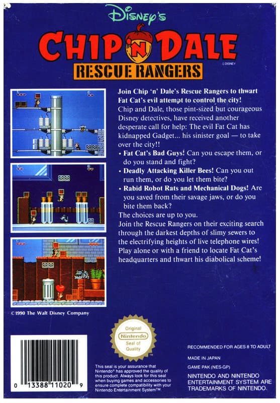 Disney Chip ´n Dale Rescue Rangers - Nintendo 8-bit/NES - PAL B/SCN (Begagnad)
