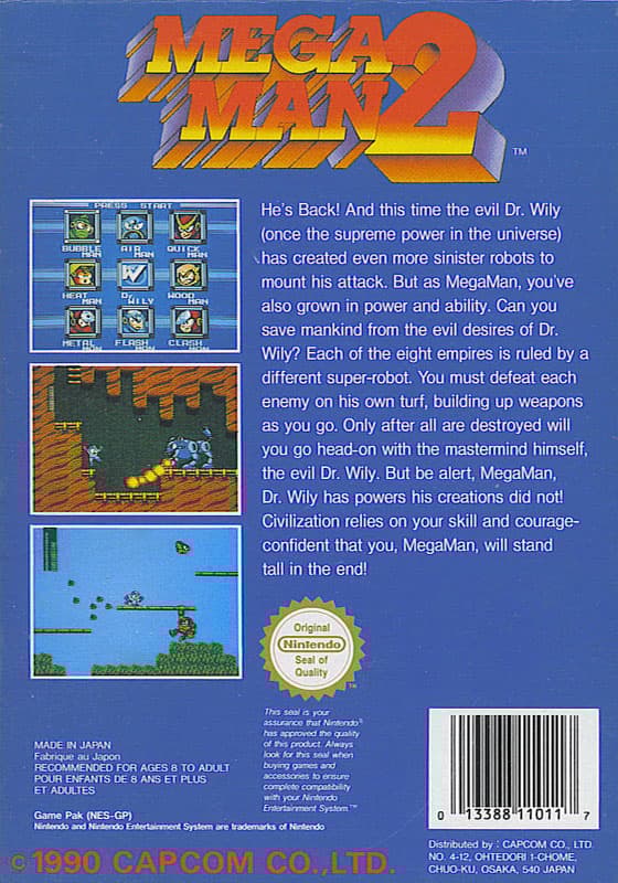 Mega Man 2 - Nintendo 8-bit/NES - PAL B/SCN (BRUKT VARE)