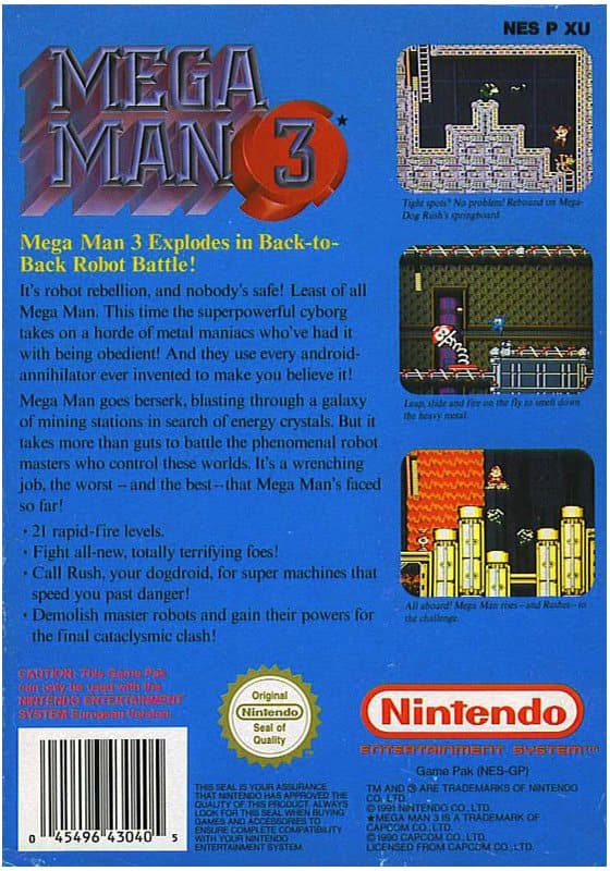 Mega Man 3 - Nintendo 8-bit/NES - PAL B/SCN (BRUKT VARE)