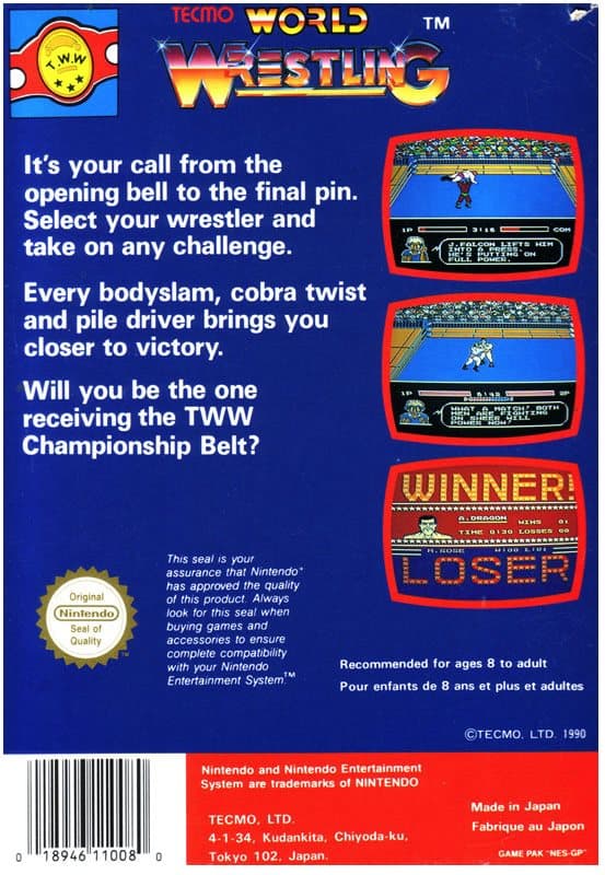 Tecmo World Wrestling - Nintendo 8-bit/NES - PAL B/SCN (Begagnad)