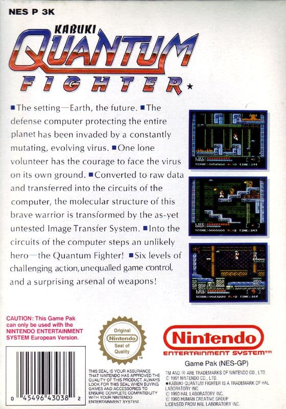 Kabuki Quantum Fighter - Nintendo 8-bit/NES - PAL B/SCN (KÄYTETTY TAVARA)