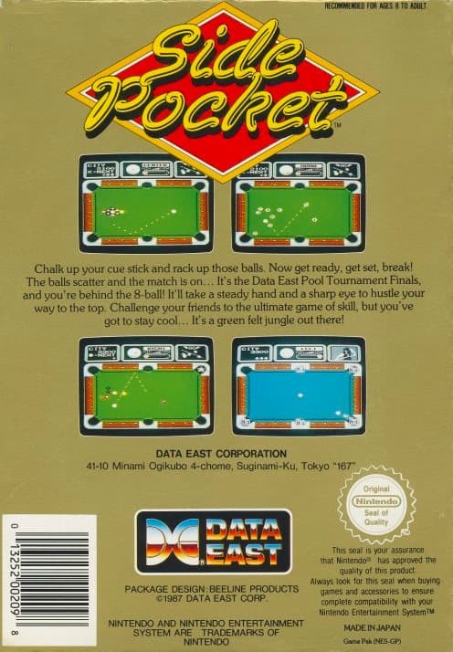 Side Pocket - Nintendo 8-bit/NES - PAL B/SCN (Begagnad)