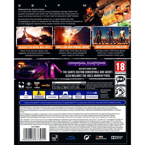 Saints Row Criminal Customs Edition Playstation 4 PS4