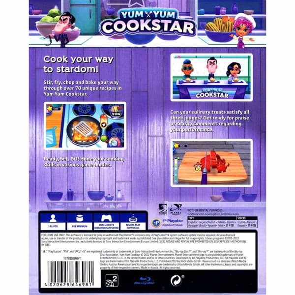 Yum Yum Cookstar Playstation 4 PS4