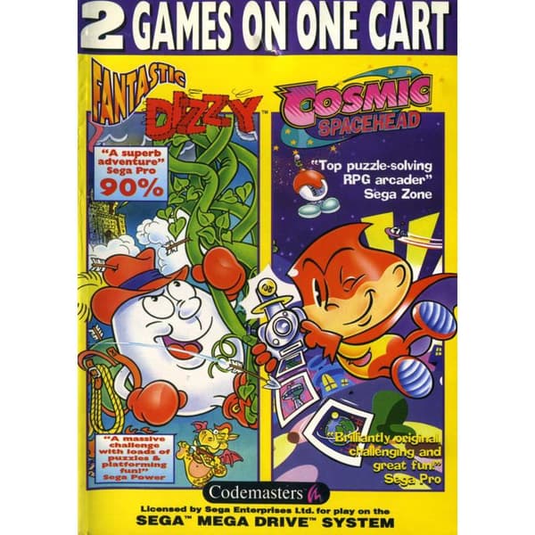 Fantastic Dizzy + Cosmic Spacehead Sega Mega Drive (Begagnad)