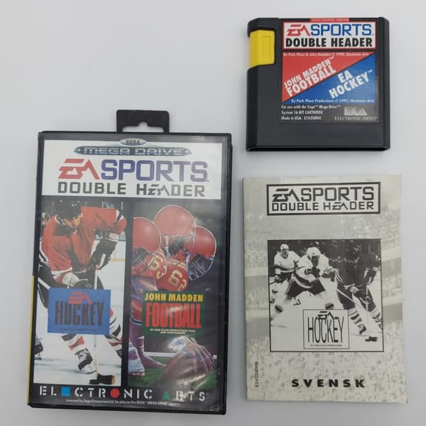 EA Sports Double Header Hockey + John Madden Football Sega Mega Drive (Used)