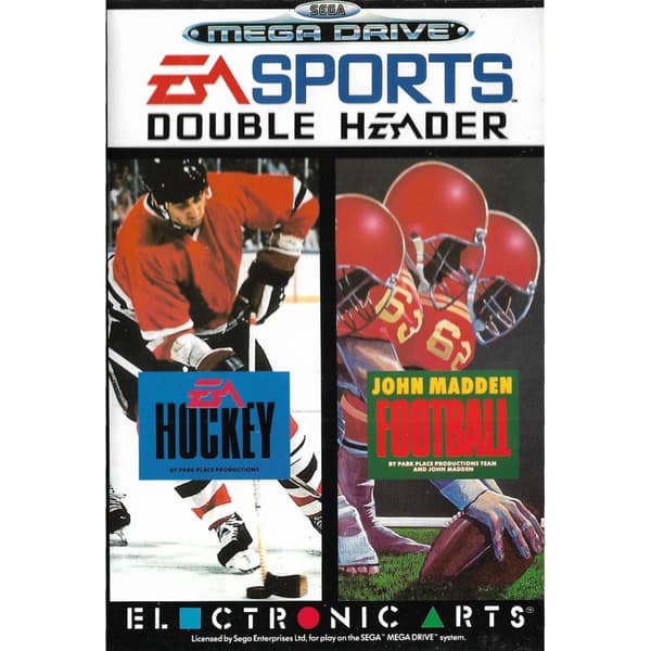 EA Sports Double Header Hockey + John Madden Football Sega Mega Drive (Begagnad)