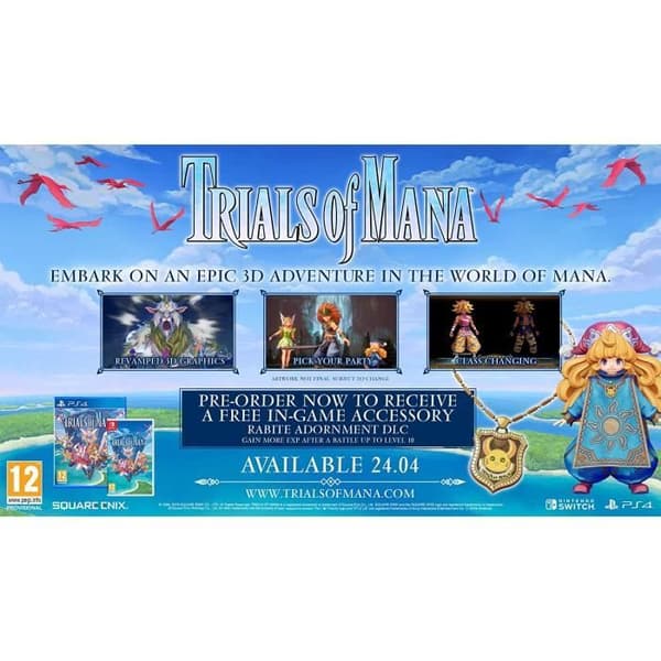 Rollspel - Square Enix - Trials of Mana - 3D Remake - PS4 - Standard Edition