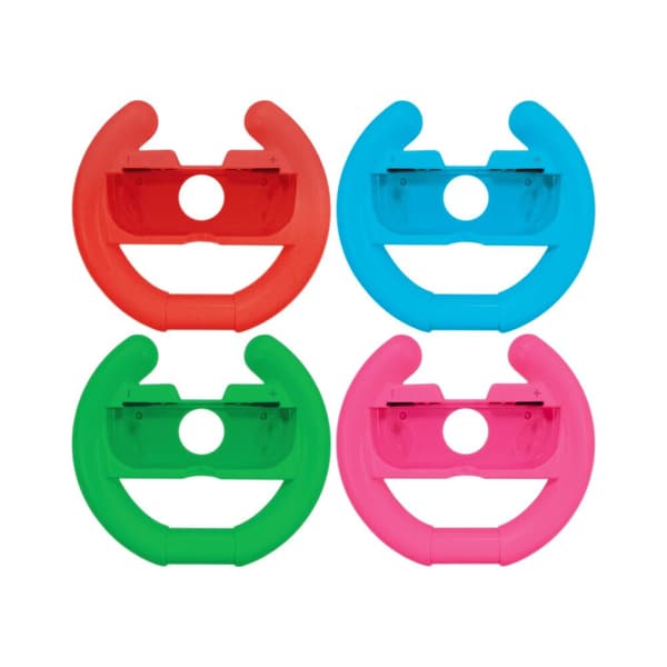 ONIVERSE - Pack of 4 Racing wheel controller holders - Blue/Red/Green/Pink (Nintendo Switch)