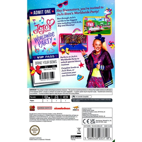 JoJo Siwa Worldwide Party Nintendo Switch
