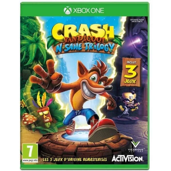 SHOT CASE - Crash Bandicoot N. Sane Trilogy Xbox One-spel- REFURBISHED