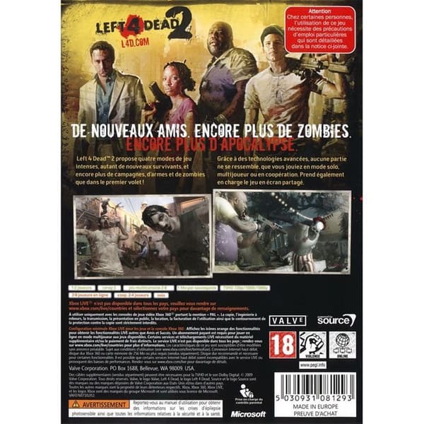 Left 4 Dead 2 XBOX 360-spel- REFURBISHED