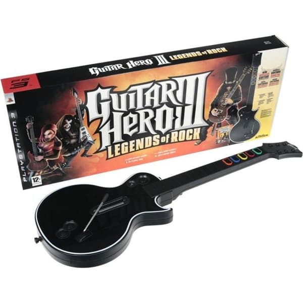 GUITAR HERO 3 (Spel + Gitarr) / PS3-konsolspel- USED