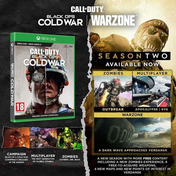 Call of Duty Black Ops Cold War-spel (Xbox One) - Importera - Activision - Treyarch - Shooting - FPS- REFURBISHED