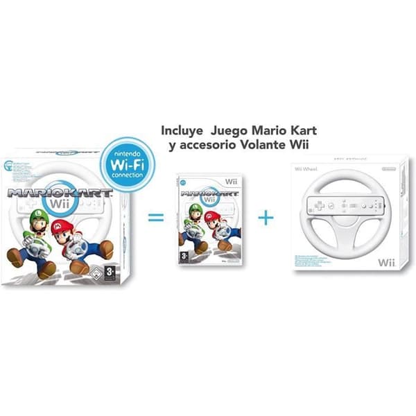 Mario Kart Wii + ratt wii hjul- REFURBISHED