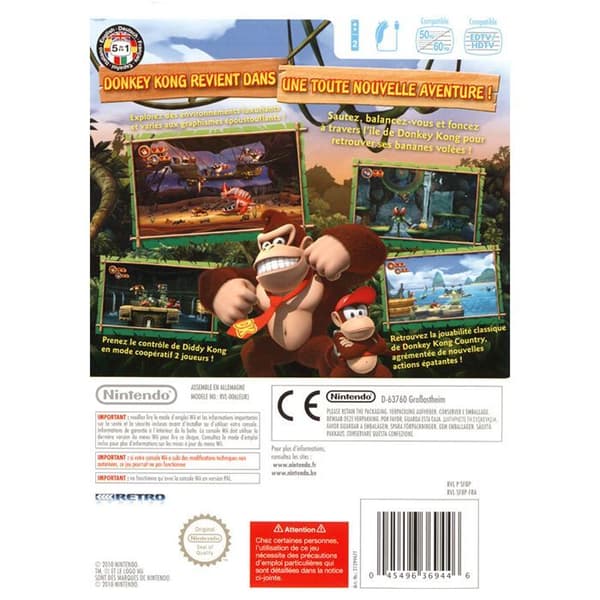 DONKEY KONG COUNTRY RETURNS / Wii-konsolspel- USED