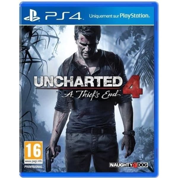 PS4-spel - Uncharted 4: A Thief's End - Action, Äventyr - PEGI 16+ - Standard Edition - 1 spelare- USED