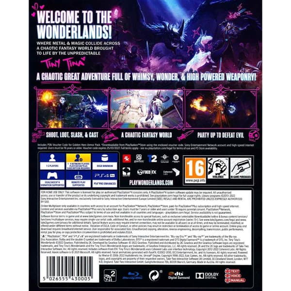 Tiny Tinas Wonderlands Playstation 4 PS4