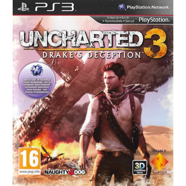 Uncharted 3 Drakes Deception Playstation 3 PS3 Nordic (Brugt)