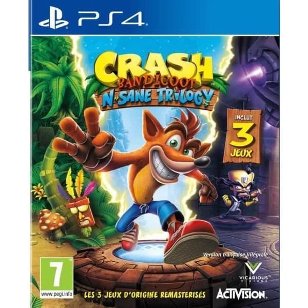 TV-spel - Activision - Crash Bandicoot N Sane Trilogy - PS4 - Förbättrad grafik - 1 spelare