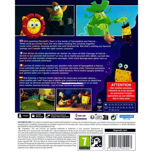 Spongebob Cosmic Shake Playstation 5 PS5
