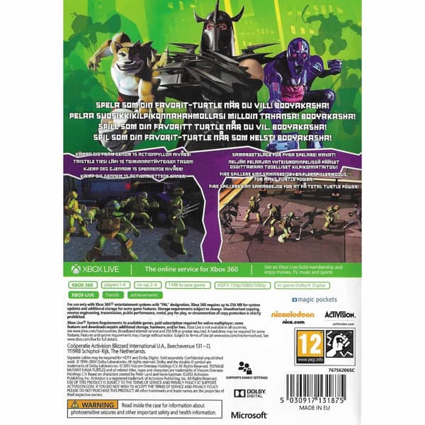 Teenage Mutant Ninja Turtles Xbox 360 Nordic (Brugt)