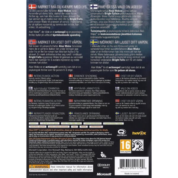 Alan Wake Xbox 360 Nordic (Brukt)