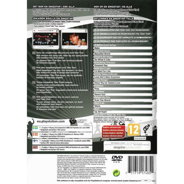 Singstar Take That Playstation 2 PS2 Nordic (Brukt)
