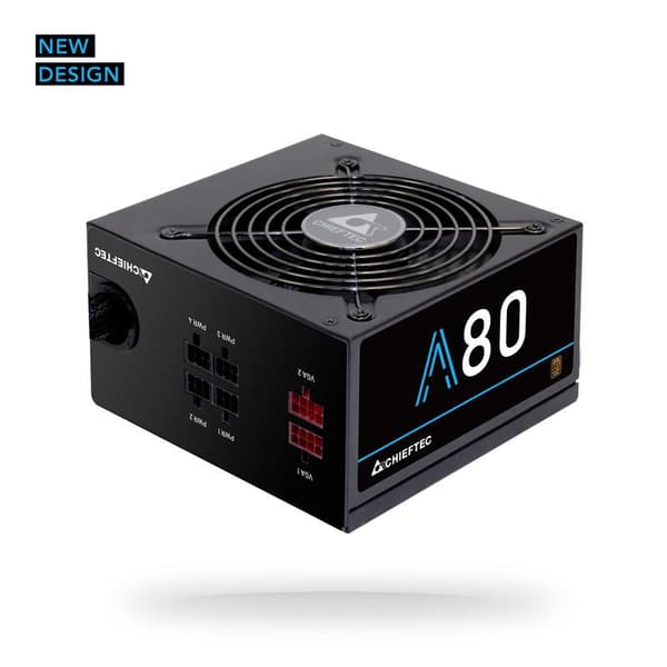 SURSA Chieftec A-80 750 W, semi-modulara, certificare 80 Plus Bronze - compatibila, ventilator 120 mm x 1, PCI-E 6+2 pin x 2, SATA x 6, "CTG-750C" (ti Sort