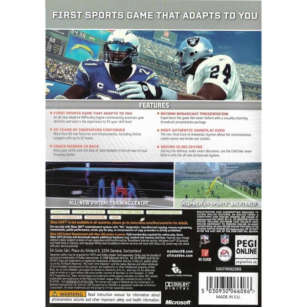 Madden NFL 09 Xbox 360 (Brugt)