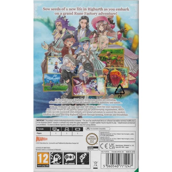Rune Factory 5 Nintendo Switch
