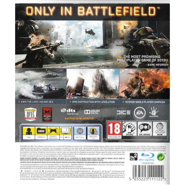 Battlefield 4 Playstation 3 PS3 Nordic (Begagnad)