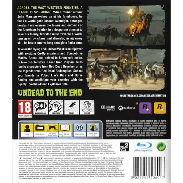 Red Dead Redemption Undead Nightmare Playstation 3 PS3 (Brukt)