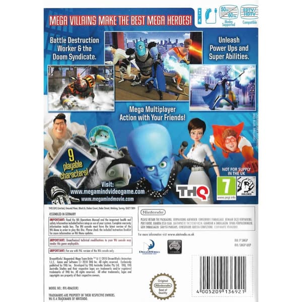 Megamind Mega Team Unite Nintendo Wii (Brukt)