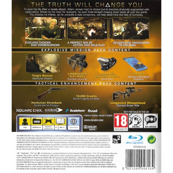 Deus Ex Human Revolution Nordic Edition Playstation 3 PS3 (Begagnad)