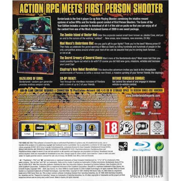 Borderlands Game of the Year Edition Playstation 3 PS3 (Brugt)