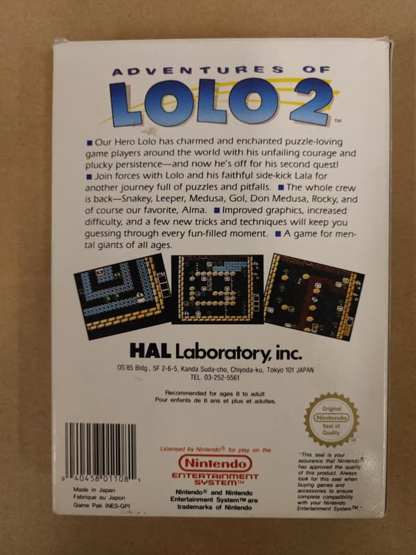 Adventures of Lolo 2 - Nintendo 8-bit – SCN – CiB