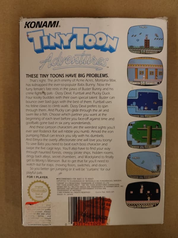 Tiny Toon Adventures - Nintendo 8-bit – SCN – CiB
