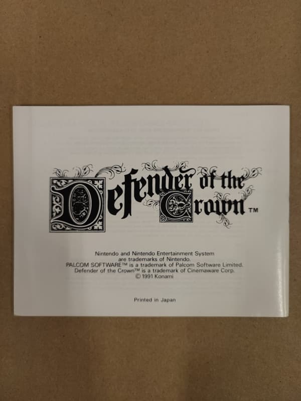 Defender of the Crown - Nintendo 8-bit – SCN – CiB